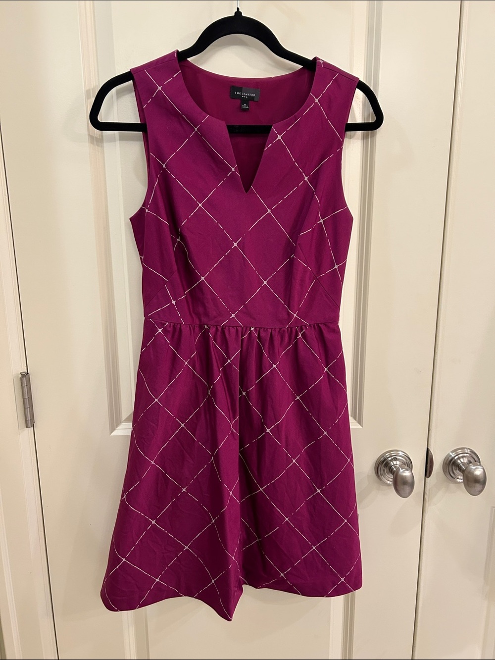 The Limited Magenta Sleeveless Notch-Neck Fit & Flare Dress